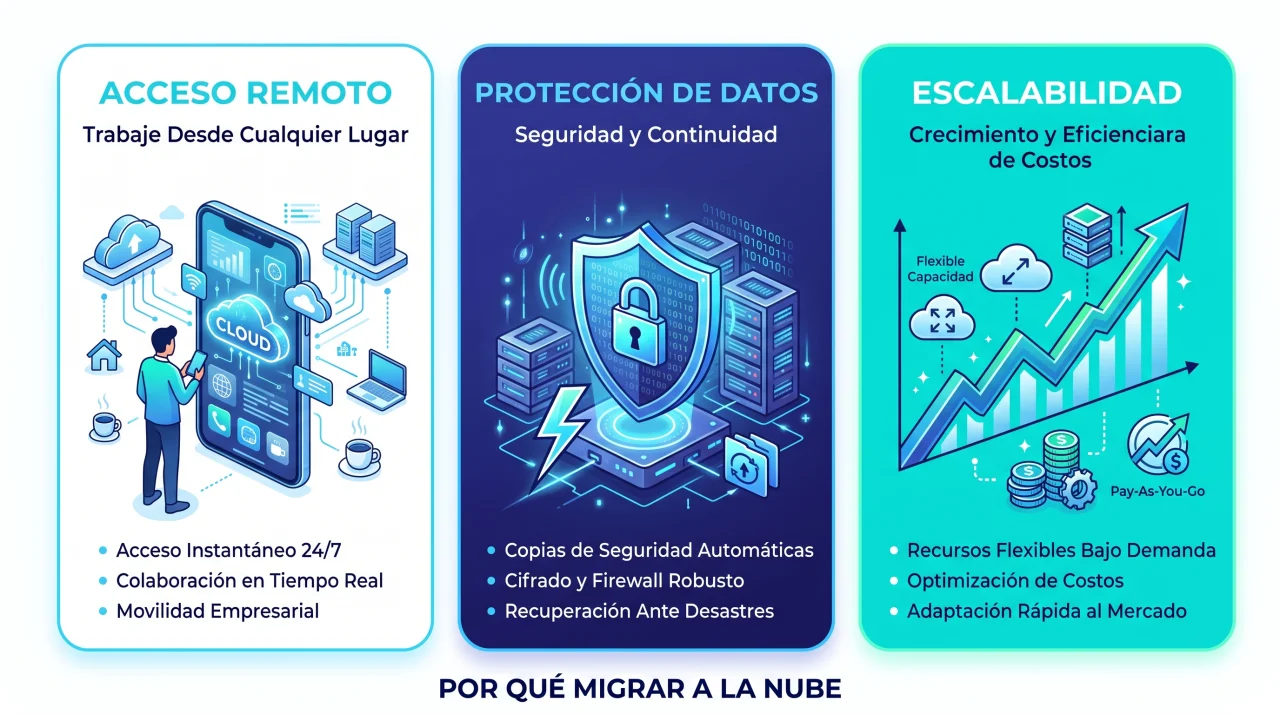 Infografía de migración a la nube.